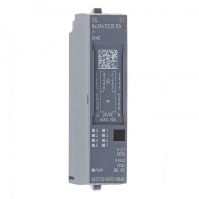 Moduł 6ES7132-6BF01-0BA0 ET 200SP, MODUŁ WYJŚĆ BINARNYCH, 8 WYJŚĆ (24V DC/0