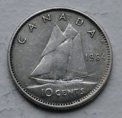 Kanada - 10 cents - 1964 - ELŻBIETA II - srebro Ag
