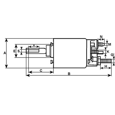 ELEKTROMAGNES СТАРТЕРА (12V) ПОДХОДИТ DO: MERCEDES C (CL203), C T-MOD