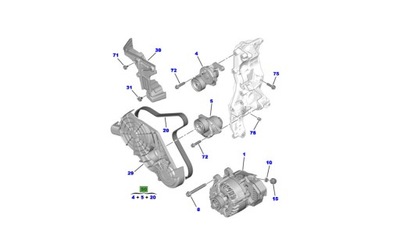 Toyota proace 2,0 ремень ролик натяжитель ремень генератор запуск стоп фото №1