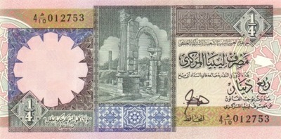 LIBIA 1/4 Dinar 1991 P-57a UNC