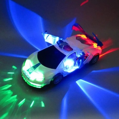 Electric 360 Rotation Police Car Veic z muzyką LED Kids Educational Toys fo