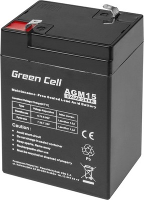 Green Cell Akumulator Agm Vrla 6V/4Ah (AGM15)