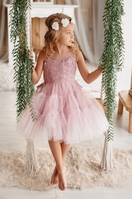 Elegancka sukienka dla dziewczynki z tiulem 104