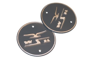 EMBLEM EMBLEMATY ALUMINIUM SIGN WSK PRZYKRECANE DUDEK BAK LELEK 2 PCS.  