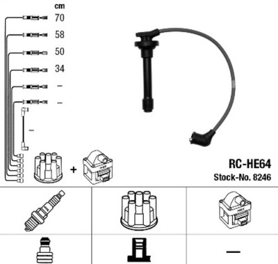 ПРОВОДИ ЗАПАЛЕННЯ NGK RC-HE64 8246 CIVIC VI 1,6