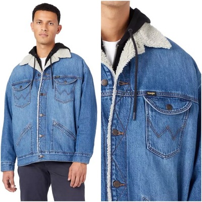 Męska kurtka jeansowa Wrangler OVERSIZED SHERPA XL