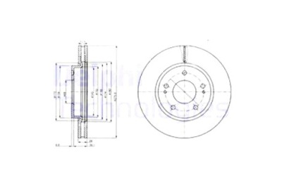 Delphi гальмівні диски гальмівні 2szt. перед chrysler sebring stratus dodge фото №1