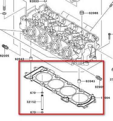 USZCZELKA POD GŁOWICĘ KAWASAKI JET SKI ULTRA 250