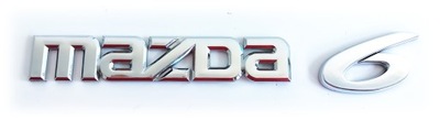 MAZDA 6 EMBLEM 143X6MM SIGN INSCIPTION LOGO CHROME  