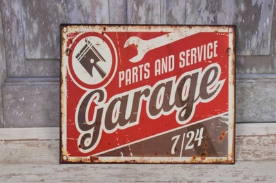 BLASZANY SZYLD - PARTS AND SERIVCE - GARAGE GARAŻ