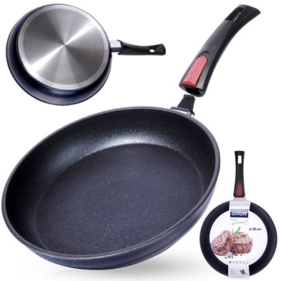 PATELNIA DIAMENTOWA DO SMAŻENIA DUSZENIA Z ODPINANĄ RĄCZKĄ UCHWYTEM 28 CM