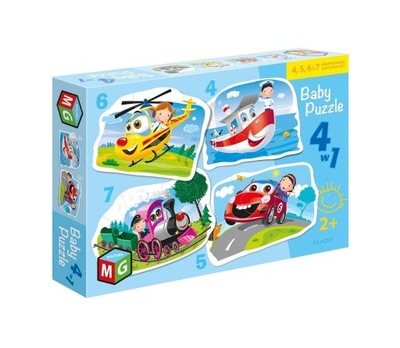 BABY PUZZLE 4W1 POJAZDY, MULTIGRA