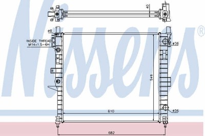 RADUADOR DE AGUA NISSENS 62787A  