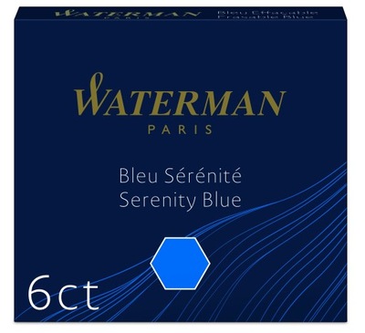 WATERMAN naboje mini do pióra NIEBIESKIE x 6 szt