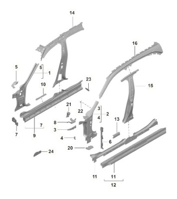 REFORZADOR DE SOPORTE A LADO IZQUIERDA INTERIOR PORSCHE TAYCAN 9J1809203YGRV  