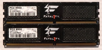 Pamięć 2GB (2x1GB) DDR2 PC2-8500 1066MHz OCZ Fatal1ty Edition