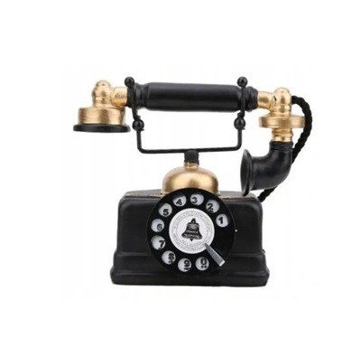 Retro nostalgiczny telefon stacjonarny czarny