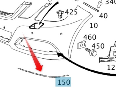 Молдинг хром бампера перед mercedes e w212 p фото №1