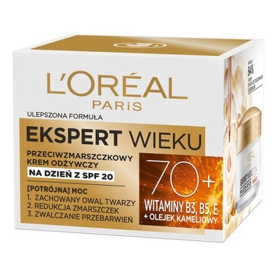 LOreal Ekspert Wieku Przeciwzmarszczkowy krem odżywczy na dzień 70+ 50ml