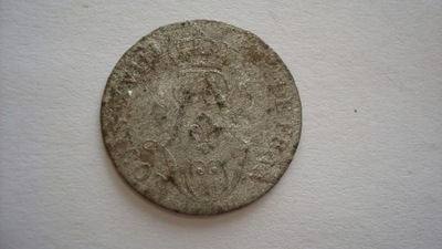 Moneta Francja 10 centymów Ludwik XVIII srebro