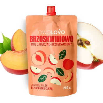 OWOLOVO Mus jabłkowo-brzoskwiniowy Brzoskwiniowo 200g