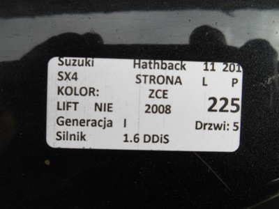 TAPA DE MALETERO DE MALETERO SUZUKI SX4 ZCE FIAT SEDICI  