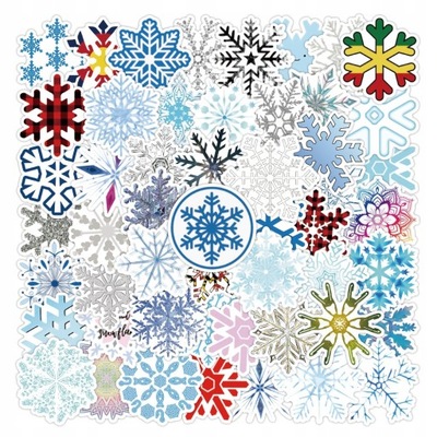 100 VIENETŲ CHRISTMAS STICKER SNOWFLAKE WINDOW STICK LOK7957 