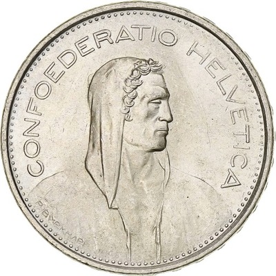 Moneta, Szwajcaria, 5 Francs, 1967, Bern, MS(60-62