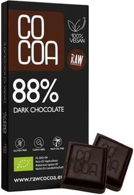 Czekolada Gorzka kakao 88% Bezglutenowa Vege cocoa