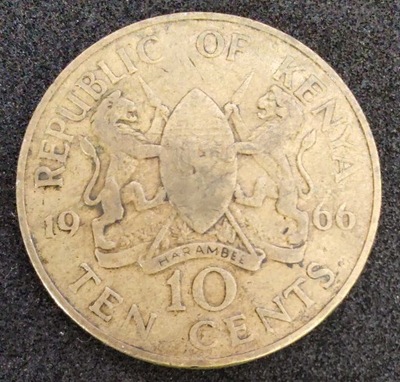0412 - Kenia 10 centów, 1966