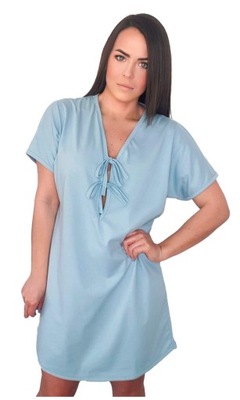 Koszula do porodu COALA jasny niebieski XL gładka