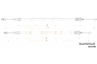 COFLE ТРОС ТОРМОЗНОЙ COFLE 10.6798 RENAULT SCENIC II 03- 836 684 +