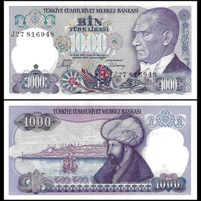 Turcja 1000 Lirasi 1988 P-196 UNC