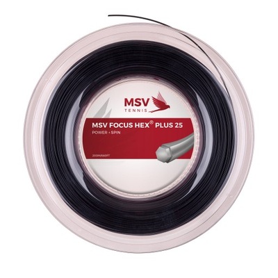 Naciąg tenisowy MSV Focus Hex Plus 25 czarny szpul