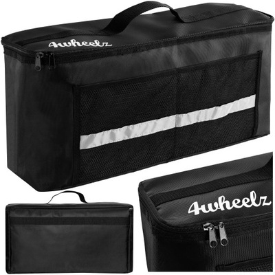 ORGANIZADOR PARA DE MALETERO AUTO COCHE BOLSA ALFORJA AL RZEPY NEGRO 4WHEELZ  