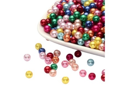 Koralik koraliki perełka 6mm do biżuterii mix kolorów kolorowe 50szt