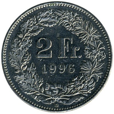 2 Francs franki 1996 Szwajcaria