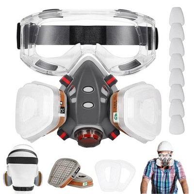 MASKA PRZECIWPYŁOWA Z OKULARAMI DLA OSÓB W OKULARACH SZPACHLA