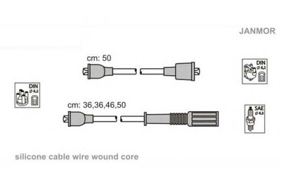 ПРОВОДИ ЗАПАЛЕННЯ КОМПЛЕКТ. FIAT JANMOR