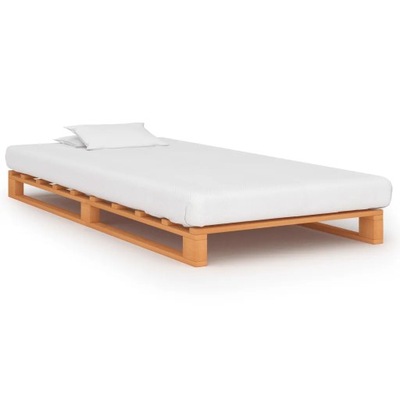Rama łóżka z palet, brązowa, lite drewno sosnowe,