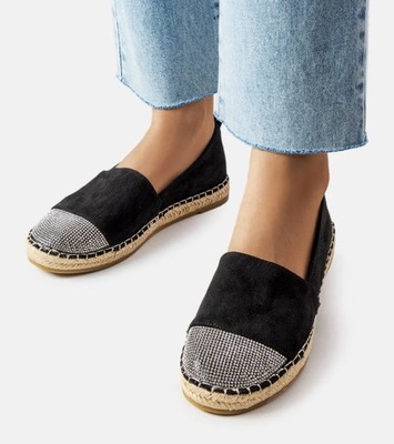 23228 Czarne espadryle na platformie 39