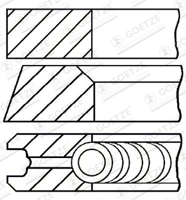 КОМПЛЕКТ КОЛЬЦА TŁOKOWYCH GOETZE 08-305900-10 OPEL PEUGEOT