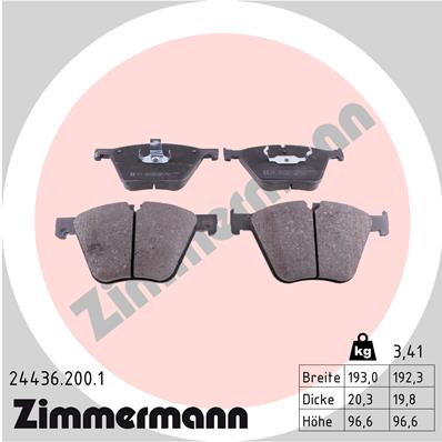 ZIMMERMANN 24436.200.1 КОЛОДКИ ТОРМОЗНЫЕ