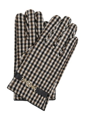OCHNIK Wełniane rękawiczki damskie w pepitkę REKDT-0029-89