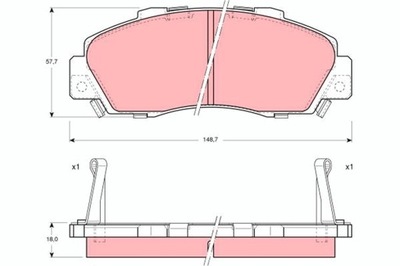 ZAPATAS DE FRENADO HONDA PARTE DELANTERA ACCORD/CIVIC CR-V/HR-V/LEGEND PRELUDE 91- GDB9  