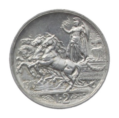 [M13133] Włochy 2 liry 1915 stan 1-