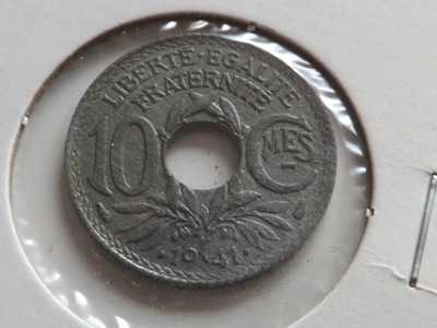 Francja 10 centymów 1941 , cynk st. UNC-