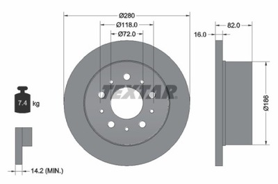 2X ДИСК ГАЛЬМІВНИЙ FIAT ЗАД DUCATO 06- 1100-1500-1700KG 92157403