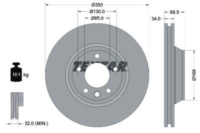 TEXTAR DISCOS DE FRENADO 2 PIEZAS PARTE DELANTERA AUDI Q7 PORSCHE CAYENNE PANAMERA  